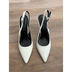 Tony Bianco White Slingback Heels